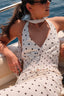 V-Neck Backless Polka Dot Maxi Dress