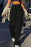 Street Style High Waist Multi Pocket Cargo Straight Loose Pants