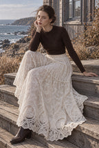 Lace Tulle Swing High Waist Skirt