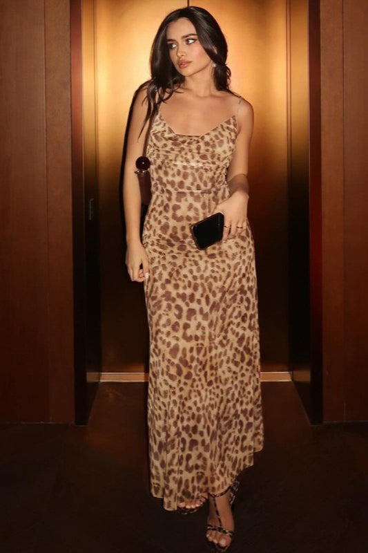 Sultry Leopard Slip Dress Secondary image