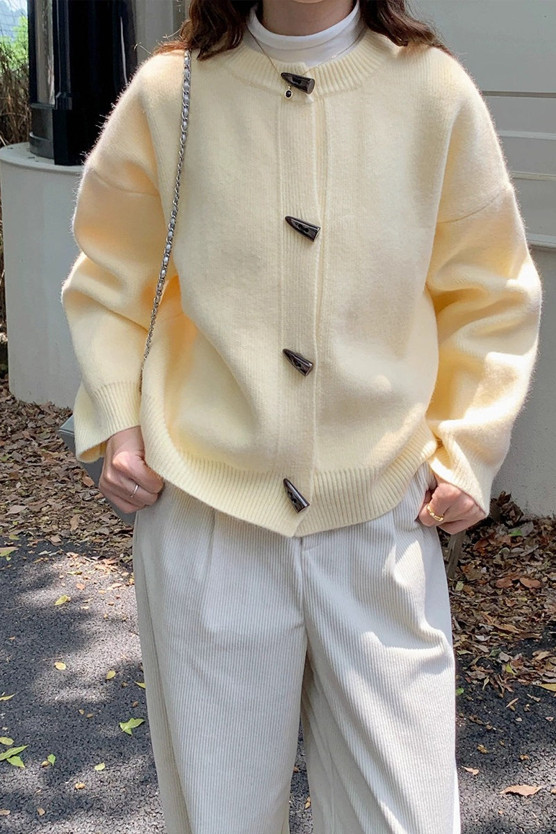 Toggle Button Round Neck Cardigan Secondary image