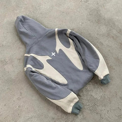 Devil Print Zip Up Hoodie