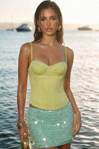 Lace-Up Corset Cami Fitted Crop Top