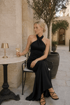 Bianca Cross Over Charming Halter Neck Dress