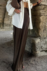 Draped Satin Slit Mermaid Skirt