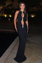 Elegant  Slim Hollow Metal Charm Formal Dress