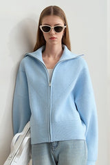 Cropped Sailor Collar Cardigan