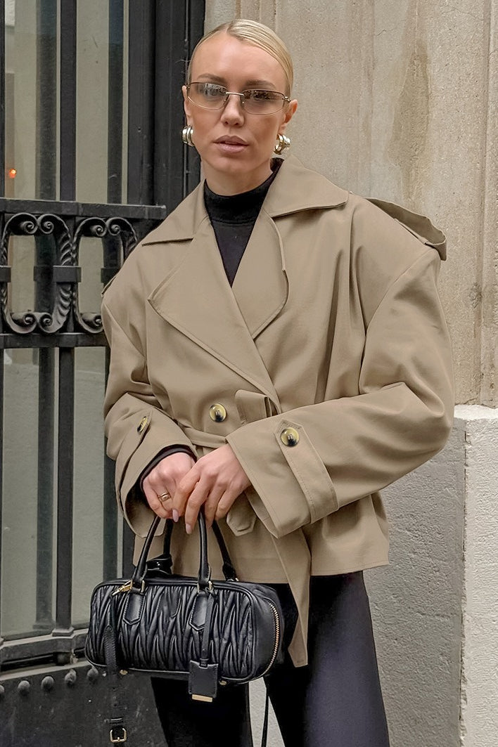 Belted Relaxed Fit Long Sleeve Coat Main image