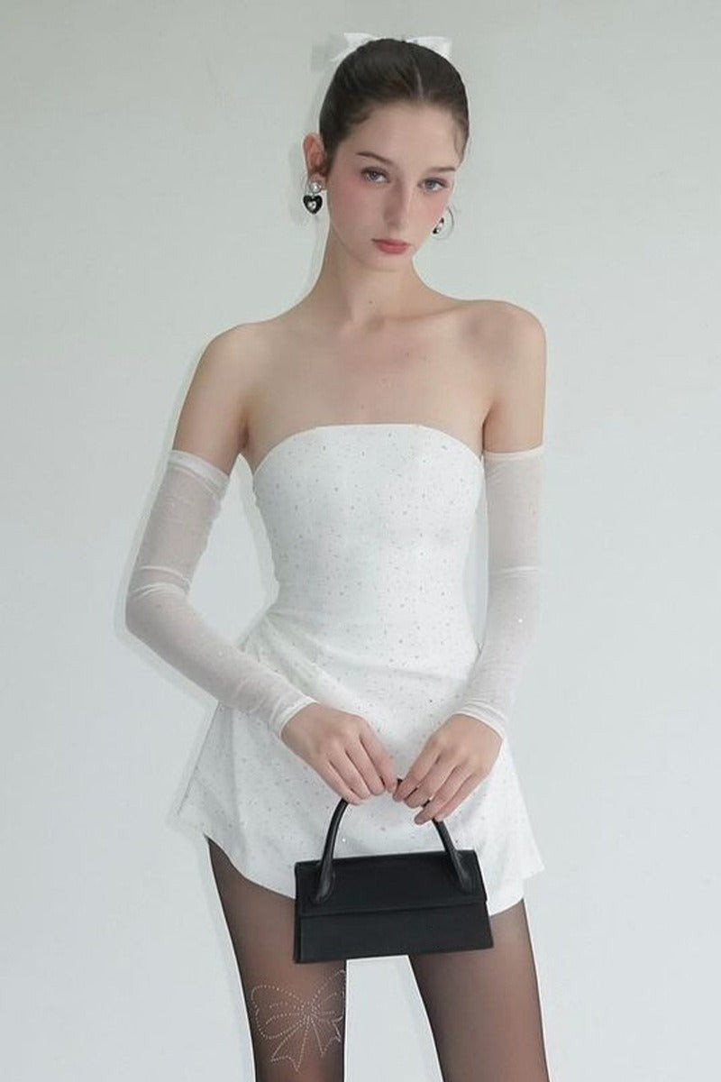 Stretch Shiny Off-Shoulder Birthday Dress Secondary image