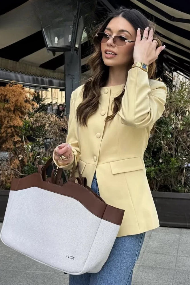 Slim O-Neck Long Jacket Main image