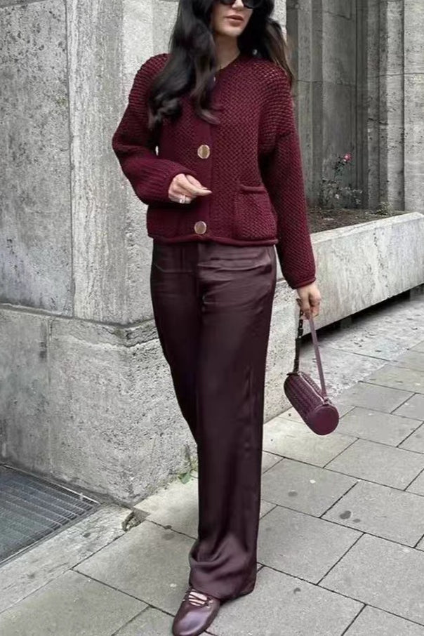 Solid Color Knit Sweater Secondary image