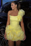 Solid Color Ruched Ruffle Graduation Party Dress