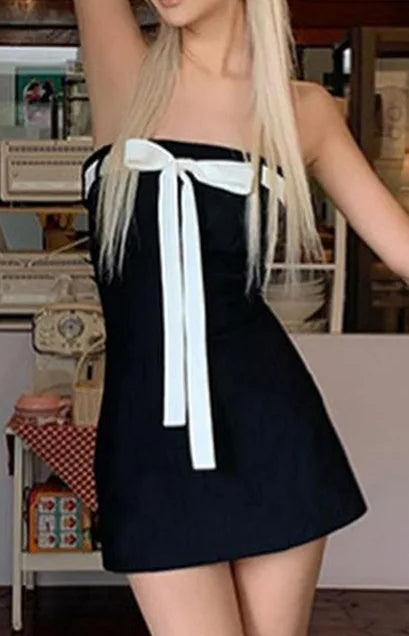 Bowknot Off-Shoulder A-Line Mini Dress Secondary image