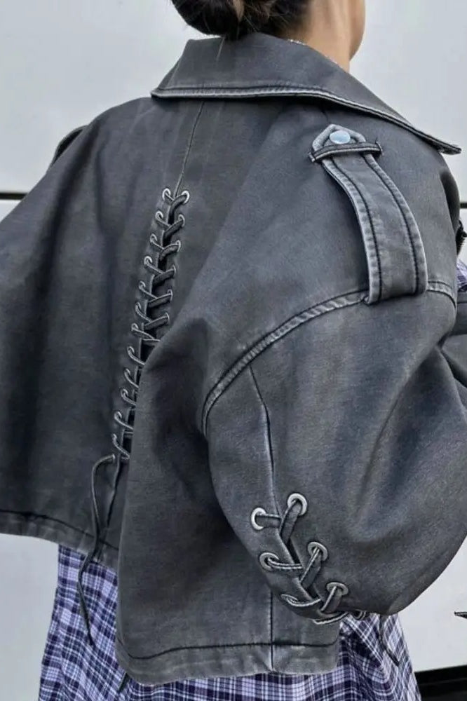 Washed PU Moto Biker Jacket Secondary image