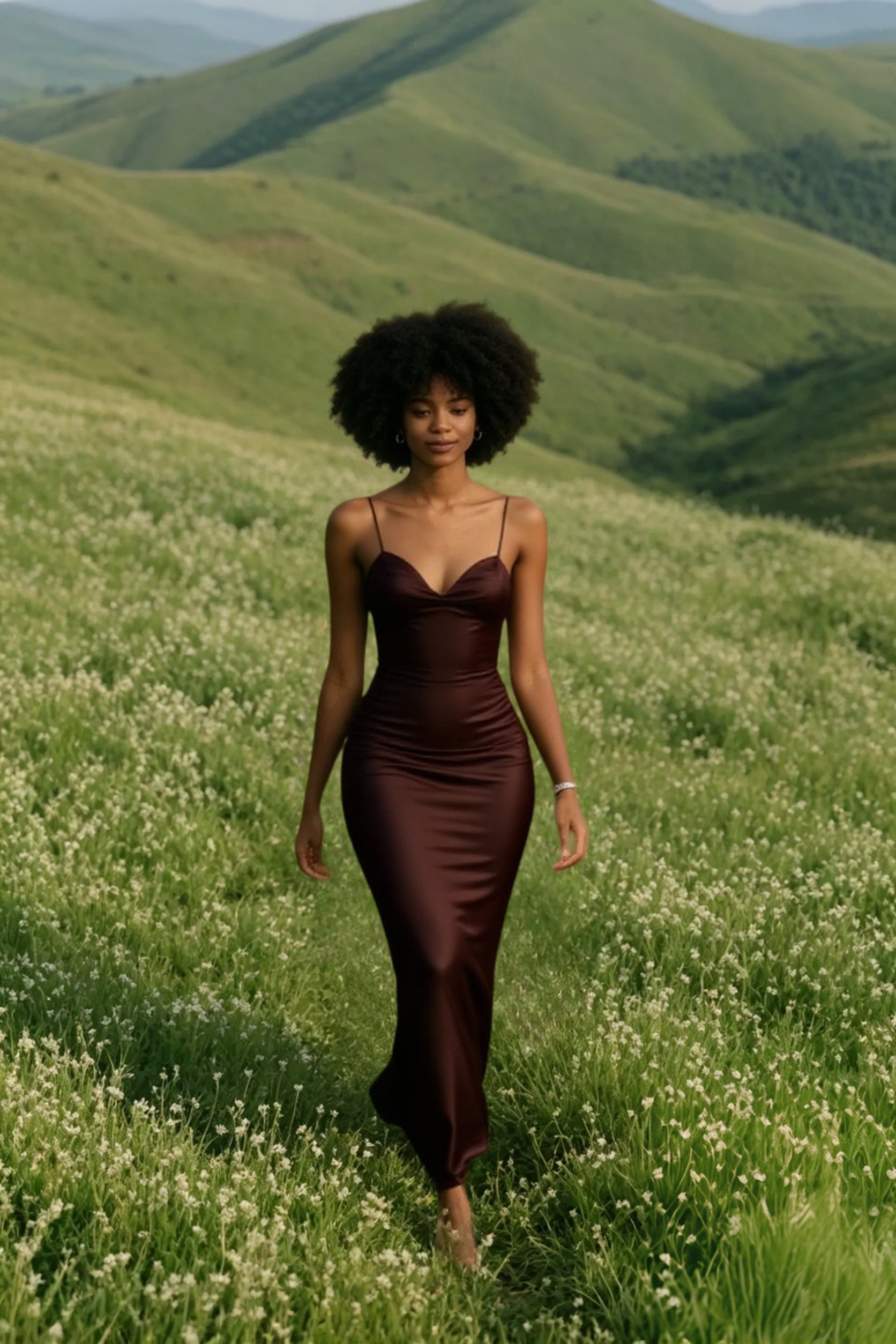 Draped Maxi Silk Dress Main image