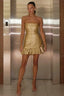 Strapless Foil Print Bodycon Birthday Dress