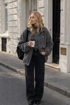 Letter Print Zip-up Jacket