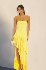 Strapless Ruffle Hem Birthday Dress