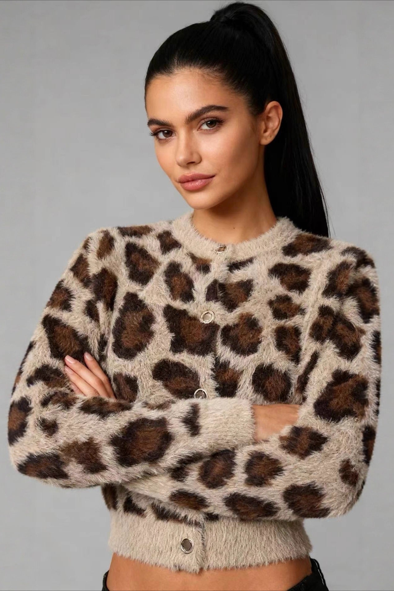 Classic Crewneck Draped Knit Top Secondary image