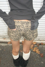Low Rise Washed Wide Leg Jean Shorts
