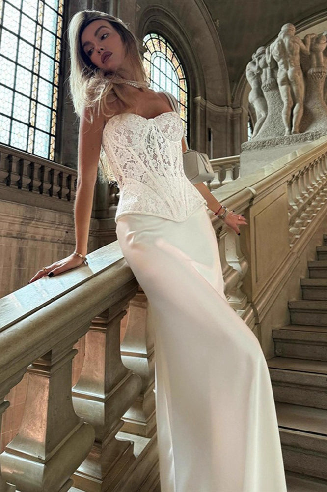 Satin High Waist Maxi Skirt