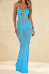 Elegant Maxi Perspective Mesh Summer Bodycon Dress
