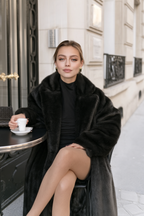 Loose Velvet Fur Splicing Long Coat