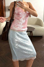 Sequin V-Neck Cami Top