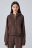 Fleece Lined Half Zip Loose Athletic Yoga Hoodie