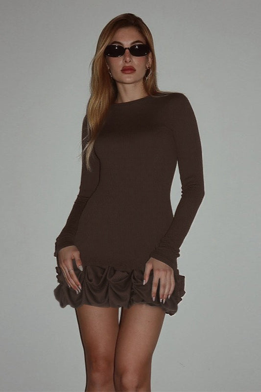 Rippled Long Sleeve Birthday Dress Main image