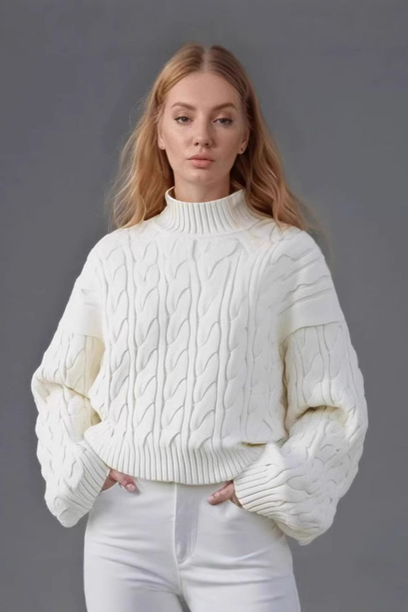 Cozy Half Neck Cable Sweater Main image