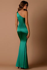 Stretch Jersey One Shoulder Wrap Dress