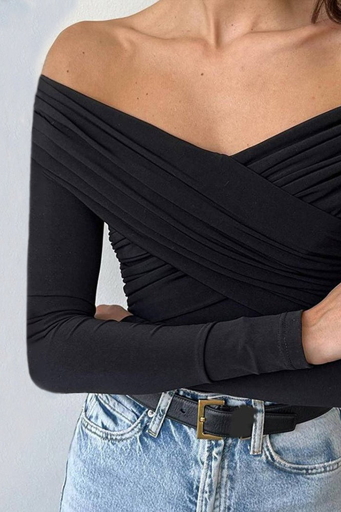Elegant One Shoulder Long Sleeve Top Secondary image