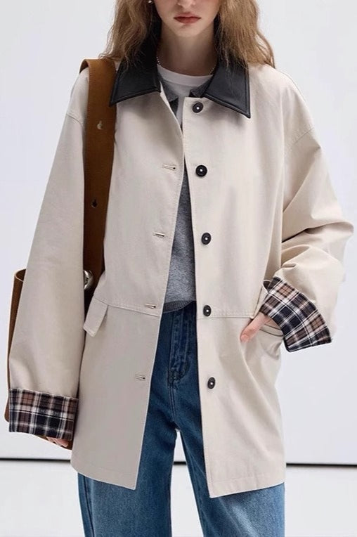 Cropped Contrast Color Coat Secondary image