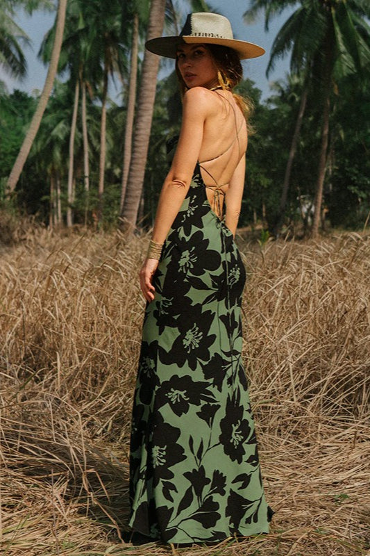Floral Backless Slip Dress Secondary image
