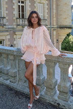 Ruffled Full Sleeve Mini Dress