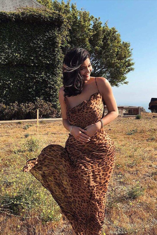 Leopard Print Backless Bodycon Maxi Dress Secondary image