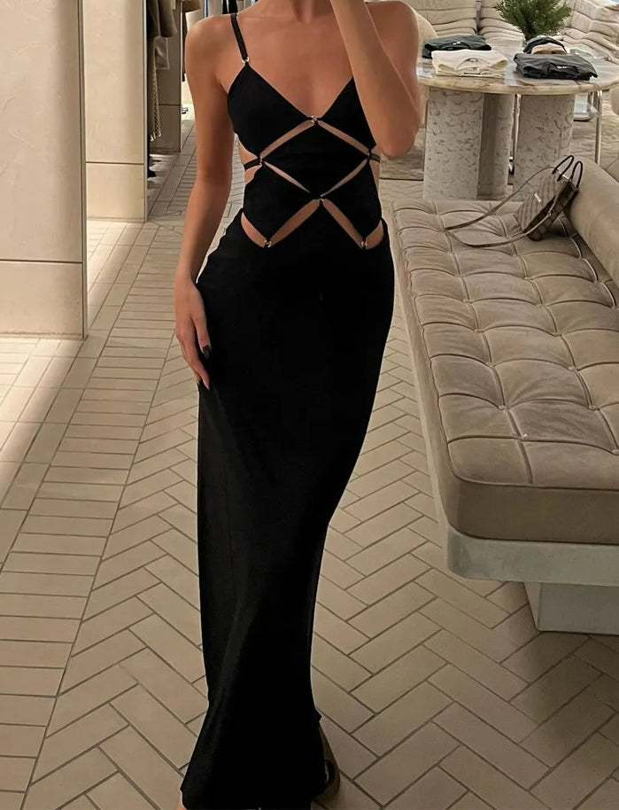 Hollow Out V Neck Slips Maxi Dress Main image