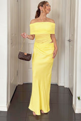 Diagonal Ruched Sheer Birthday Dress