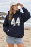 Number Graphic Oversized Pullover Hoodie
