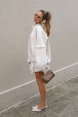 Relaxed Fit Wool Stand Collar Coat