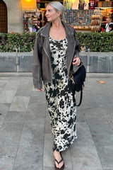 Vintage Floral High-Waist Slip Dress