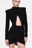 Mock Neck Cutout Ruched Bodycon Mini Party Dress