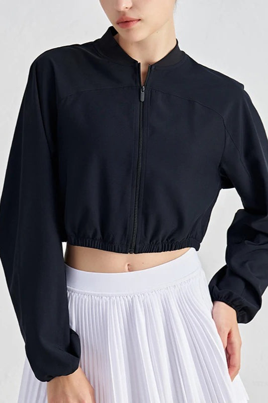 Cropped Zip-Up Athletic Jacket Main image