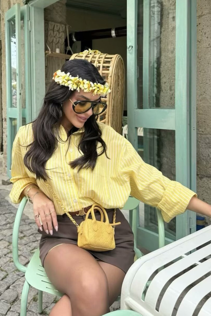 Fashion Stripe Collared Blouse Main image