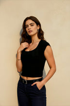 Square Neck Fitted T-shirts