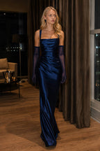 Square Neck Tie Waist Bodycon Mermaid Prom Dress