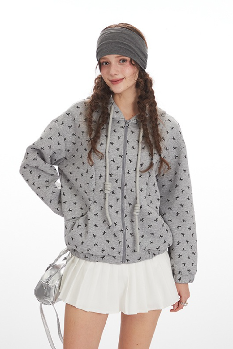 Casual Loose Hooded Cardigan Versatile Collegiate Long Sleeve Hoodie Main image