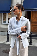 Tie Detail Button Down Blouse