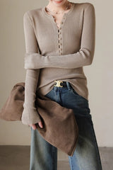 Slim Fit Ribbed Knit Top